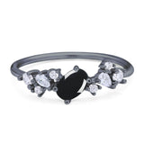Art Deco Oval Natural Stone Wedding Ring