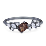 Art Deco Oval Natural Stone Wedding Ring