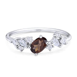 Art Deco Oval Natural Stone Wedding Ring