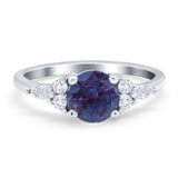 Art Deco Round Natural Stone Wedding Ring