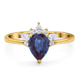 Pear Teardrop Natural Stone Wedding Ring