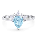 Pear Teardrop Natural Stone Wedding Ring