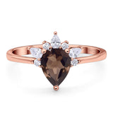 Pear Teardrop Natural Stone Wedding Ring