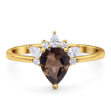 Pear Teardrop Natural Stone Wedding Ring