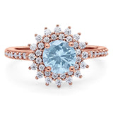 Art Deco Round Natural Stone Floral Ring