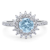 Art Deco Round Natural Stone Floral Ring
