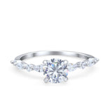 Petite Dainty Round Natural Stone Ring