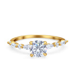 Petite Dainty Round Natural Stone Ring