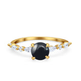 Petite Dainty Round Natural Stone Ring