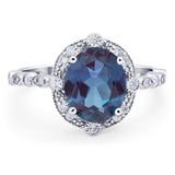 Oval Natural Stone Beaded Ring