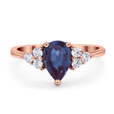 Pear Teardrop Natural Stone Wedding Ring