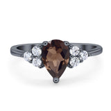 Pear Teardrop Natural Stone Wedding Ring
