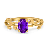 Infinity Oval Natural Stone Solitaire Ring