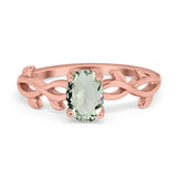 Infinity Oval Natural Stone Solitaire Ring