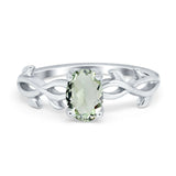 Infinity Oval Natural Stone Solitaire Ring