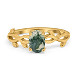 Infinity Oval Natural Stone Solitaire Ring