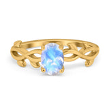Infinity Oval Natural Stone Solitaire Ring
