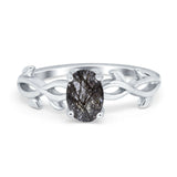 Infinity Oval Natural Stone Solitaire Ring