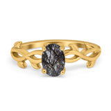 Infinity Oval Natural Stone Solitaire Ring