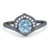 Art Deco Round Natural Stone Leaf Style Ring