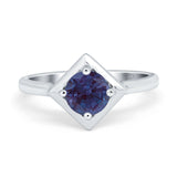 Minimalist Round Natural Stone Solitaire Ring