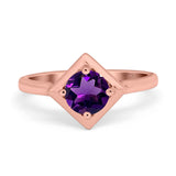 Minimalist Round Natural Stone Solitaire Ring