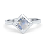 Minimalist Round Natural Stone Solitaire Ring