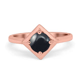 Minimalist Round Natural Stone Solitaire Ring