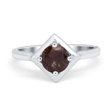 Minimalist Round Natural Stone Solitaire Ring