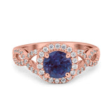 Art Deco Round Natural Stone Wedding Ring