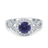 Art Deco Round Natural Stone Wedding Ring