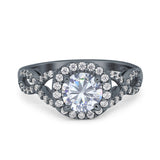 Art Deco Round Natural Stone Wedding Ring
