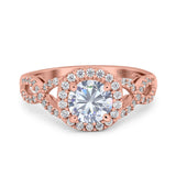 Art Deco Round Natural Stone Wedding Ring