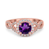 Art Deco Round Natural Stone Wedding Ring