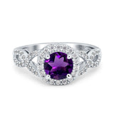 Art Deco Round Natural Stone Wedding Ring