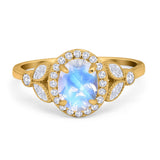Vintage Style Oval Natural Stone Ring