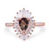 Pear Teardrop Natural Stone Cocktail Ring