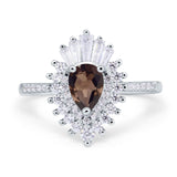 Pear Teardrop Natural Stone Cocktail Ring