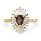Pear Teardrop Natural Stone Cocktail Ring