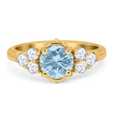 Vintage Style Round Natural Stone Filigree Ring