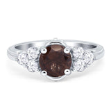 Vintage Style Round Natural Stone Filigree Ring