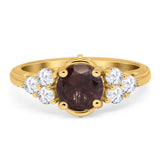 Vintage Style Round Natural Stone Filigree Ring