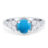 Vintage Style Round Natural Stone Filigree Ring