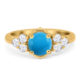 Vintage Style Round Natural Stone Filigree Ring