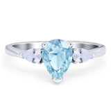 Pear Teardrop Natural Stone Trio Ring