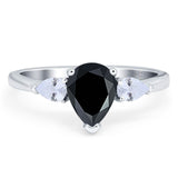 Pear Teardrop Natural Stone Trio Ring