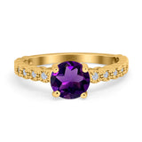 Vintage Style Round Natural Stone Ring