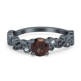 Round Natural Stone Filigree Beaded Ring