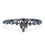 Art Deco Pear Natural Stone Wedding Ring