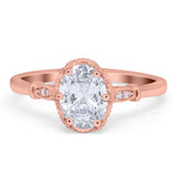 Vintage Style Oval Natural Stone Ring